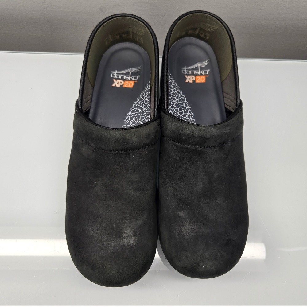 Dansko XP 2.0 Clogs Men 13 EU 46 Black Nubuck Leather Slip Resistant Work Shoes - Picture 2 of 11